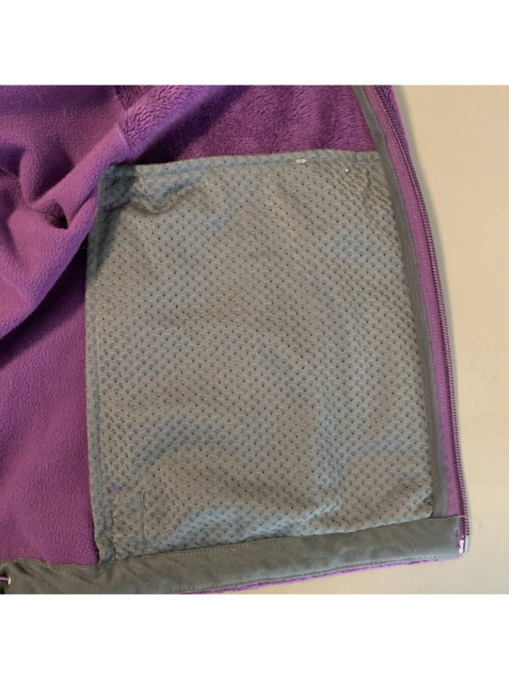 REI Womens XL Fleece Jacket Zip Pockets Fuzzy Purple Outdoor Spring - Picture 8 of 15
